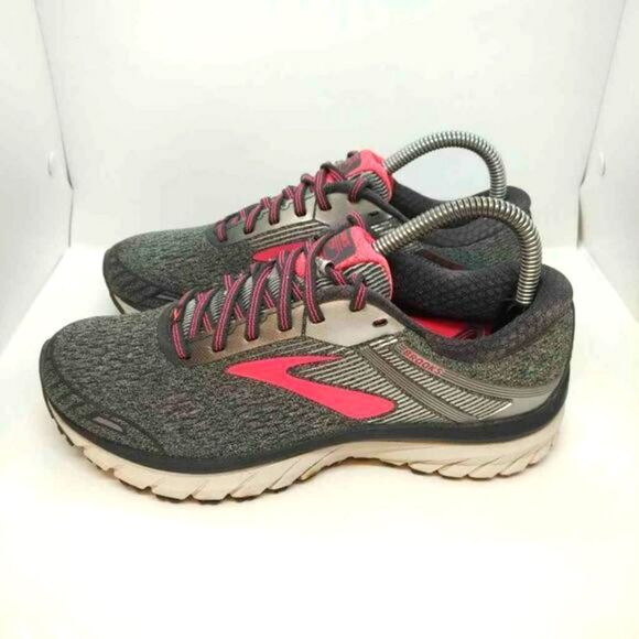 Brooks Adrenaline GTS 18 Running Shoes Womens Size 8 B Grey Pink Sneakers Brooks - Picture 1 of 8